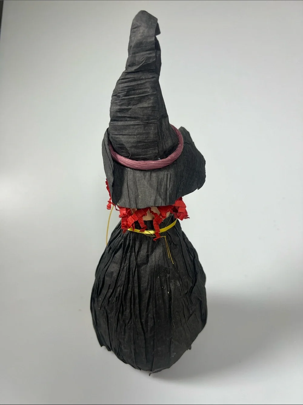 Vintage Halloween Witch papier-mâché Rattle Handmade